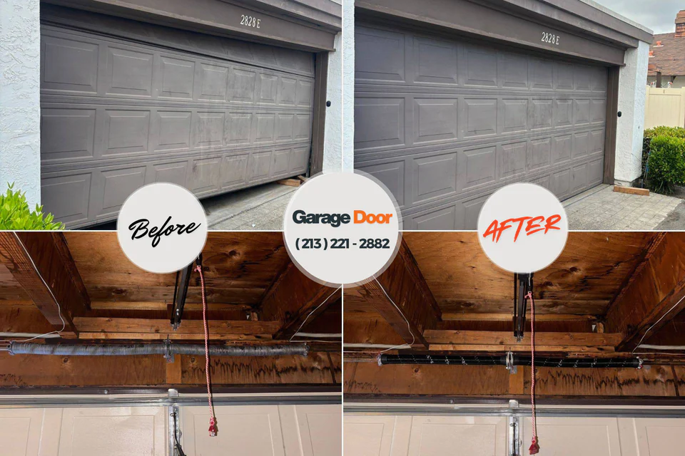 Before and after: garage door repair Mitchell, SD